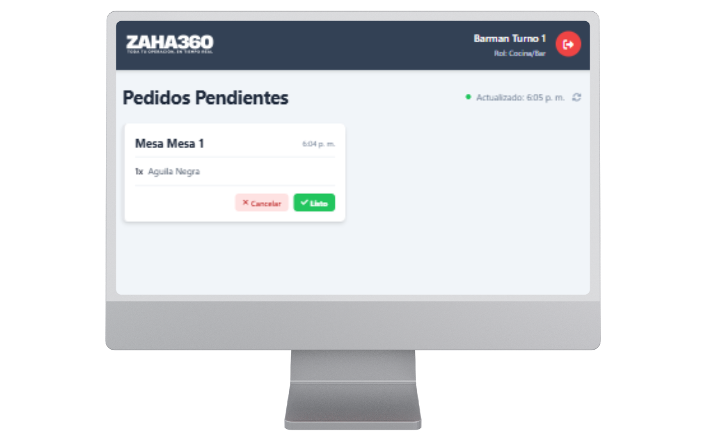 Pedidos instantáneos a cocina y bar con Zaha360